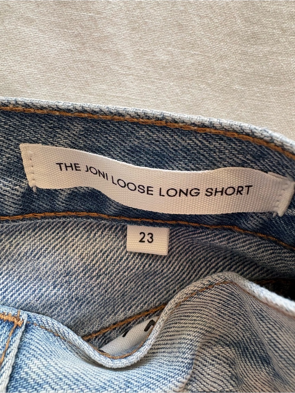 Aritzia Denim Forum The Joni Loose Long Denim Shorts Light Blue 23 - Picture 7 of 7